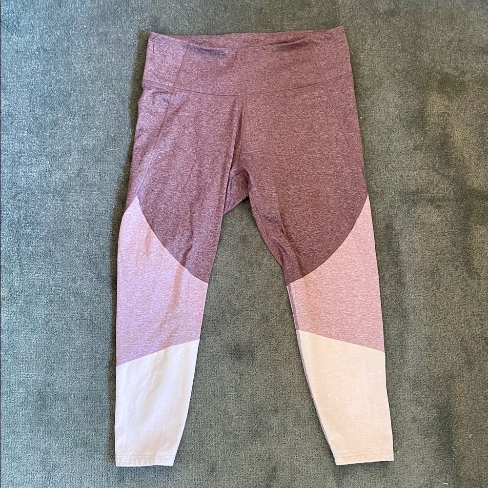 Pink/purple color block leggings